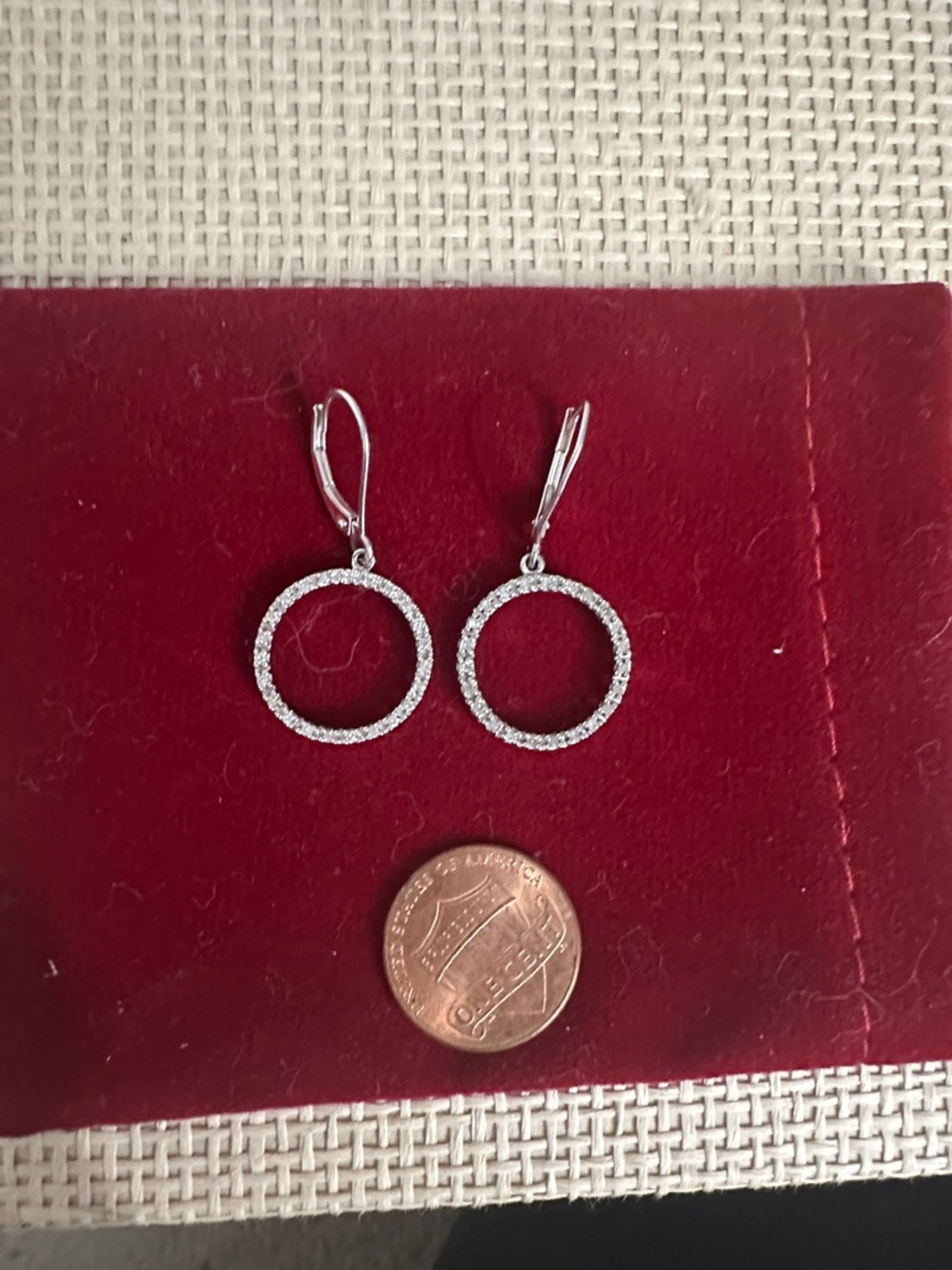 10k white Gold Diamond Circle Drop Earrings - Sparkling Kay’s jewelers